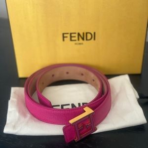 Fendi Hotpink Leather Belt